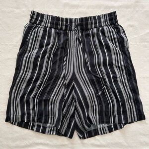 LOFT Navy & White Vertical Stripe High-Rise Shorts